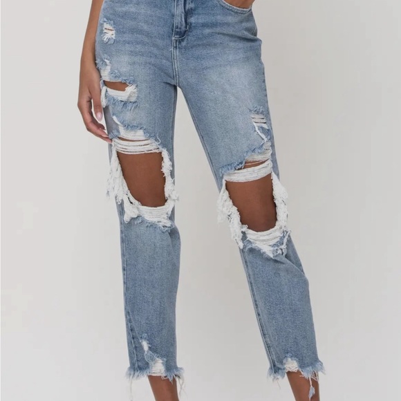 NWT CELLO high rise distress crop jeans sizes 3,5,7 and 13 - Picture 5 of 5